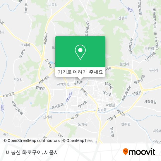 비봉산 화로구이 지도