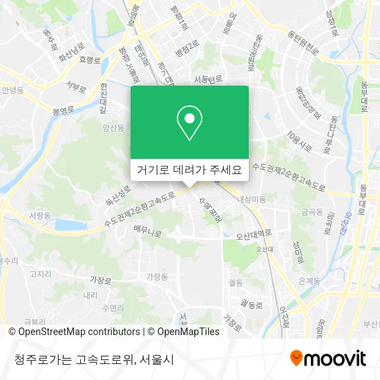 청주로가는 고속도로위 지도