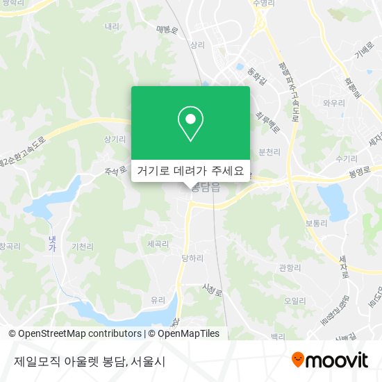 제일모직 아울렛 봉담 지도