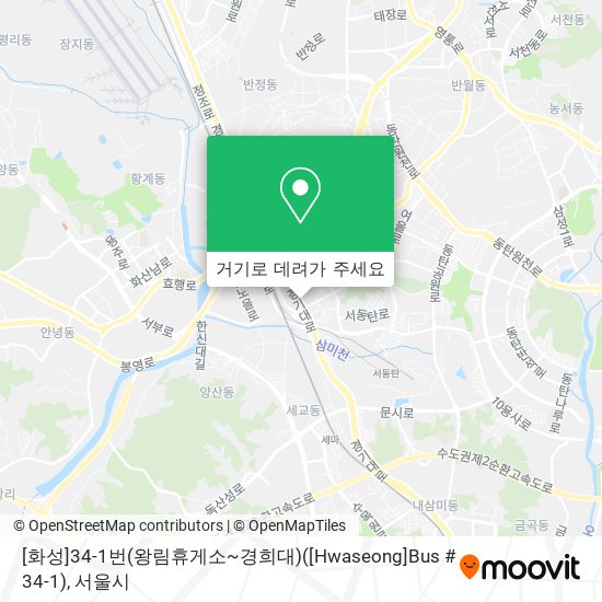[화성]34-1번(왕림휴게소~경희대)([Hwaseong]Bus # 34-1) 지도