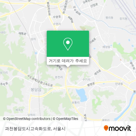 과천봉담도시고속화도로 지도