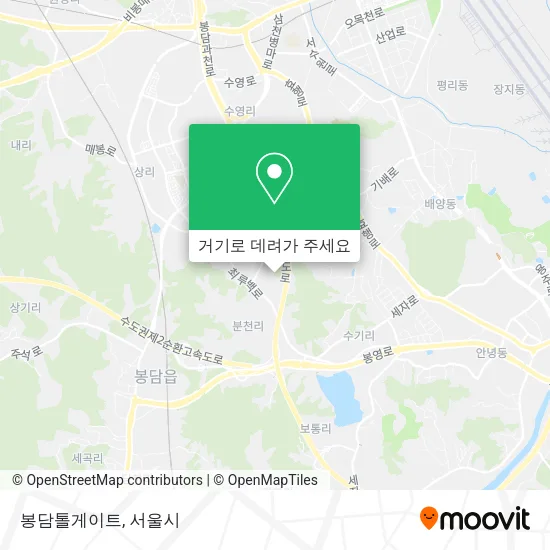 봉담톨게이트 지도