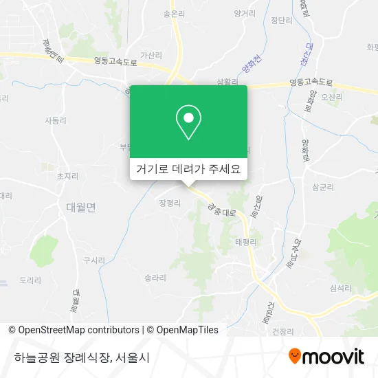 하늘공원 장례식장 지도