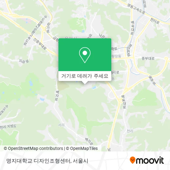 명지대학교 디자인조형센터 지도
