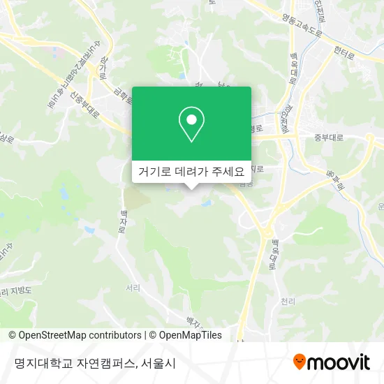 명지대학교 자연캠퍼스 지도