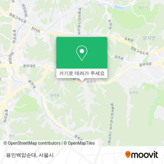 용인백암순대 지도