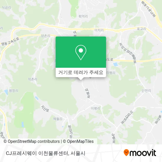 CJ프레시웨이 이천물류센터 지도