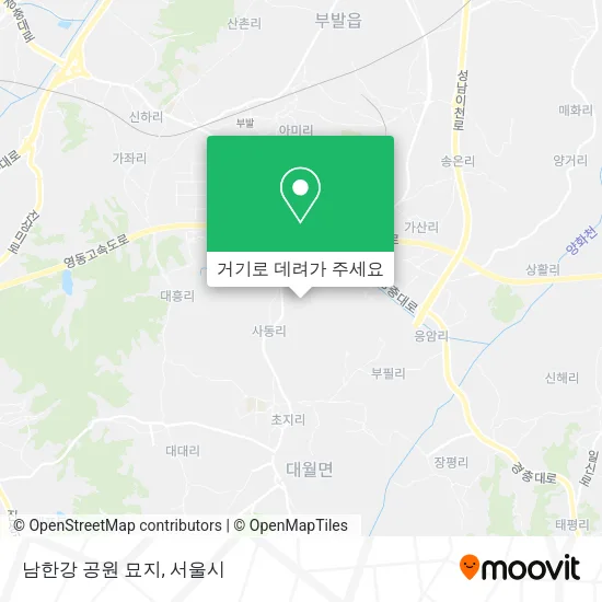 남한강 공원 묘지 지도