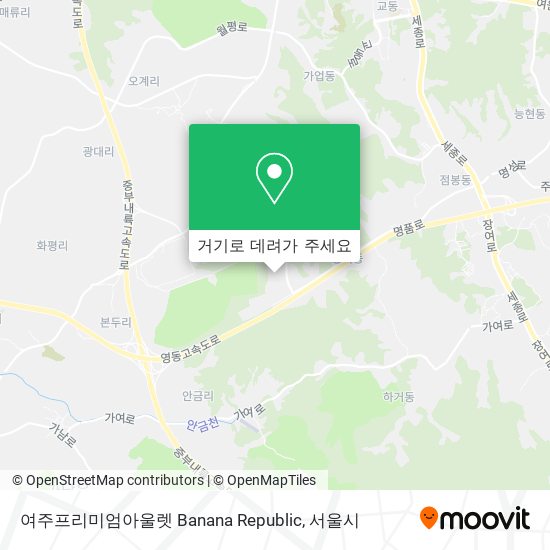 여주프리미엄아울렛 Banana Republic 지도