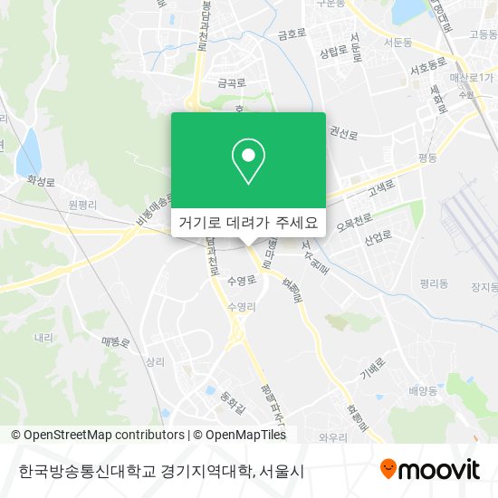 한국방송통신대학교 경기지역대학 지도