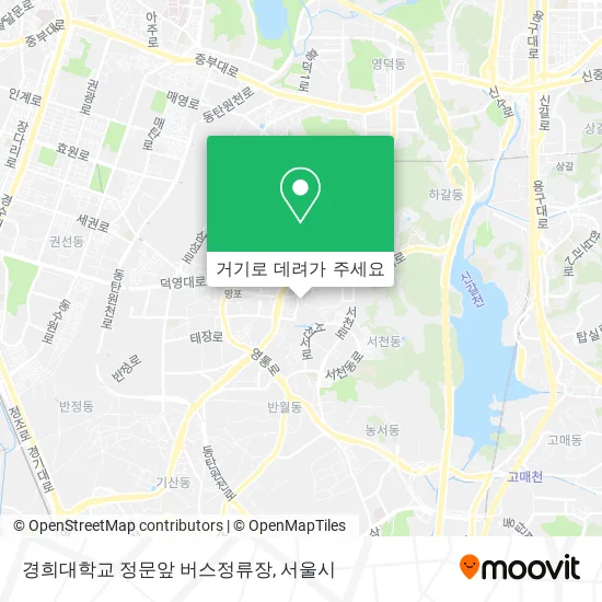경희대학교 정문앞 버스정류장 지도