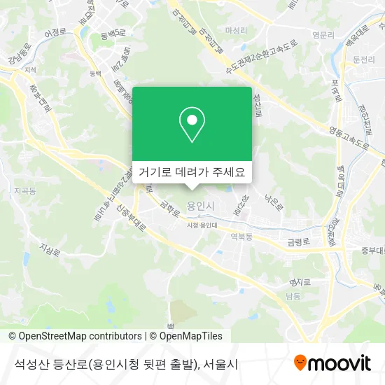 석성산 등산로(용인시청 뒷편 출발) 지도