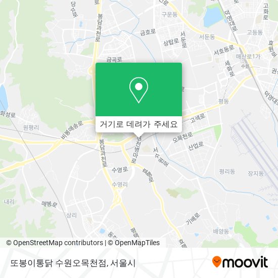 또봉이통닭 수원오목천점 지도