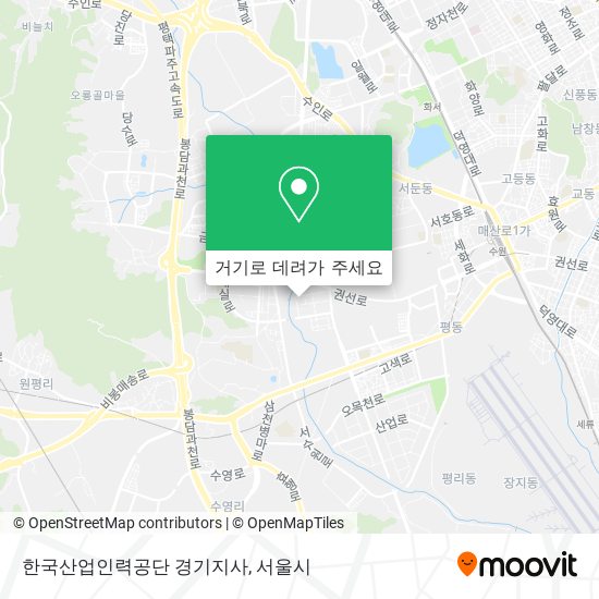 한국산업인력공단 경기지사 지도