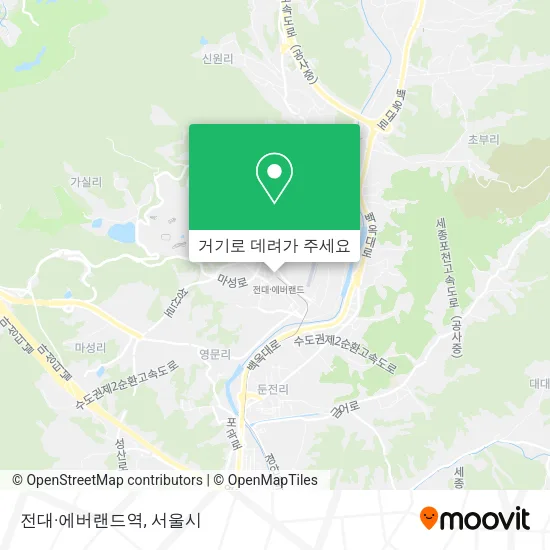 전대·에버랜드역 지도