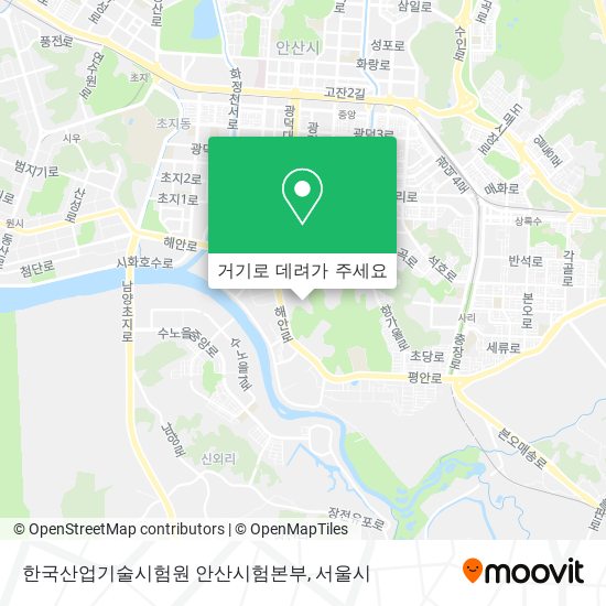 한국산업기술시험원 안산시험본부 지도