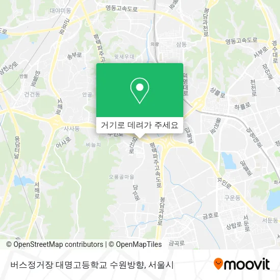 버스정거장 대명고등학교 수원방향 지도