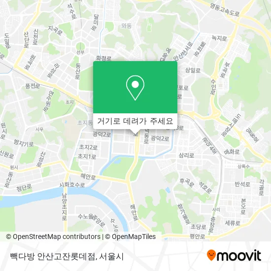 빽다방 안산고잔롯데점 지도