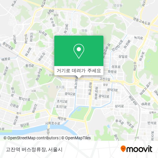 고잔역 버스정류장 지도