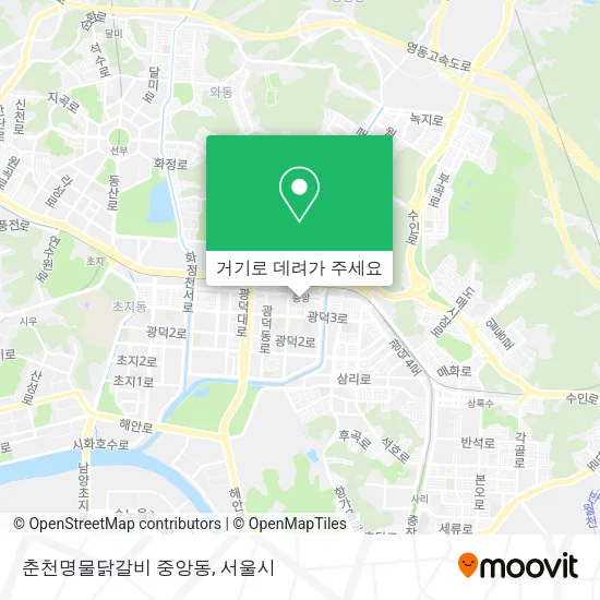 춘천명물닭갈비 중앙동 지도