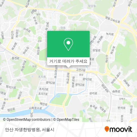 안산 자생한방병원 지도