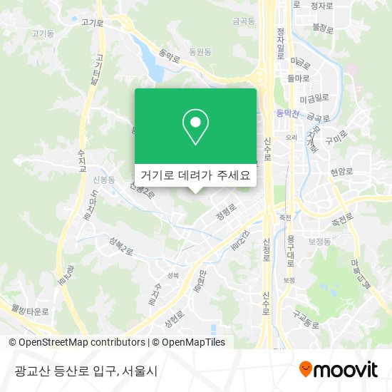 광교산 등산로 입구 지도