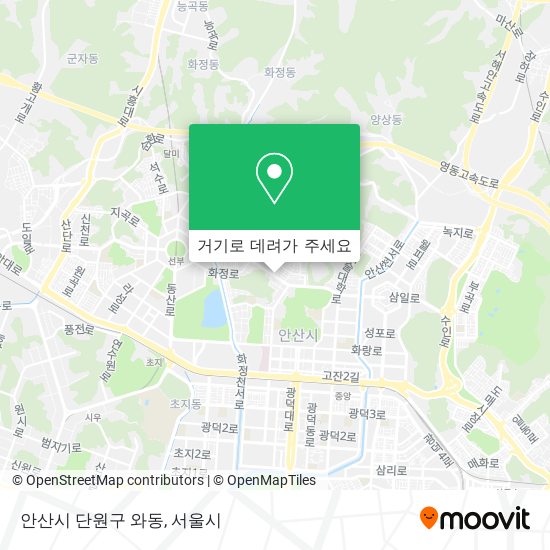 안산시 단원구 와동 지도