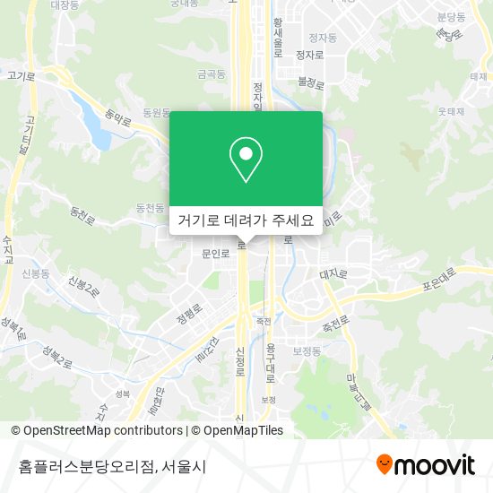 홈플러스분당오리점 지도