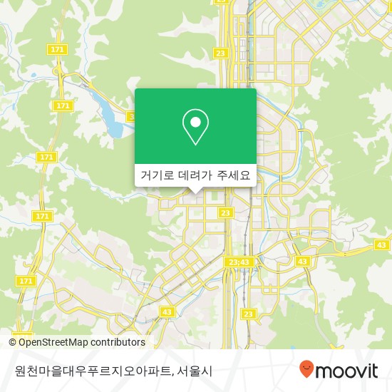 원천마을대우푸르지오아파트 지도