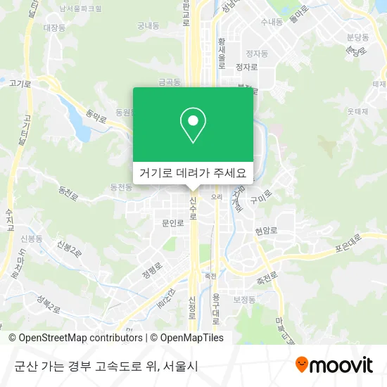 군산 가는 경부 고속도로 위 지도