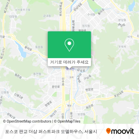 포스코 판교 더샵 퍼스트파크 모델하우스 지도