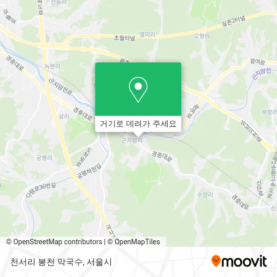천서리 봉천 막국수 지도