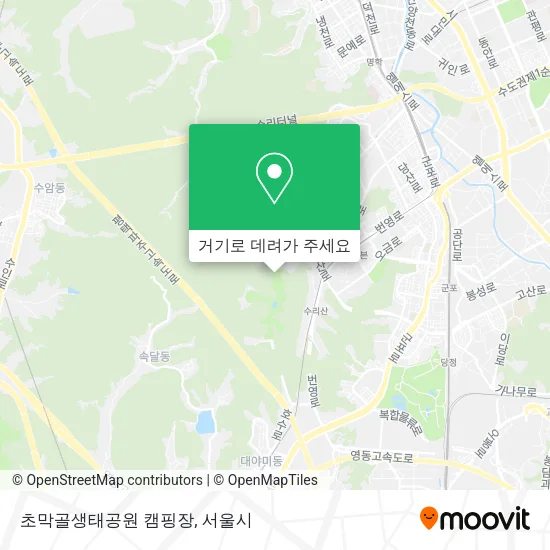 초막골생태공원 캠핑장 지도