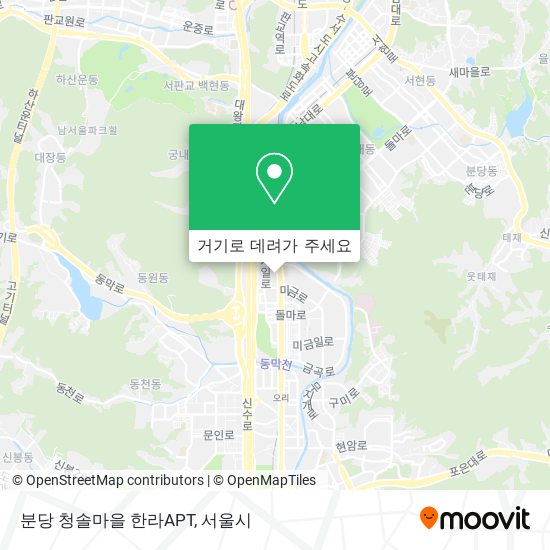 분당 청솔마을 한라APT 지도