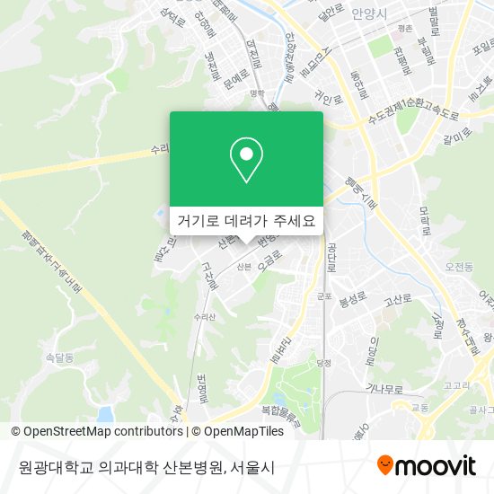 원광대학교 의과대학 산본병원 지도