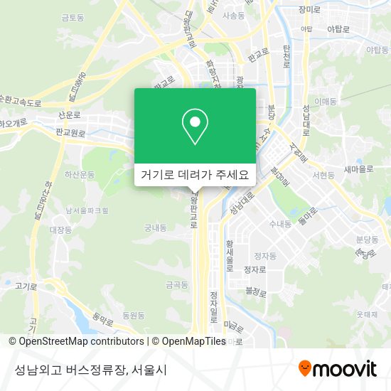 성남외고 버스정류장 지도
