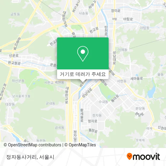 정자동사거리 지도