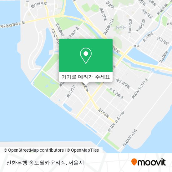 신한은행 송도웰카운티점 지도