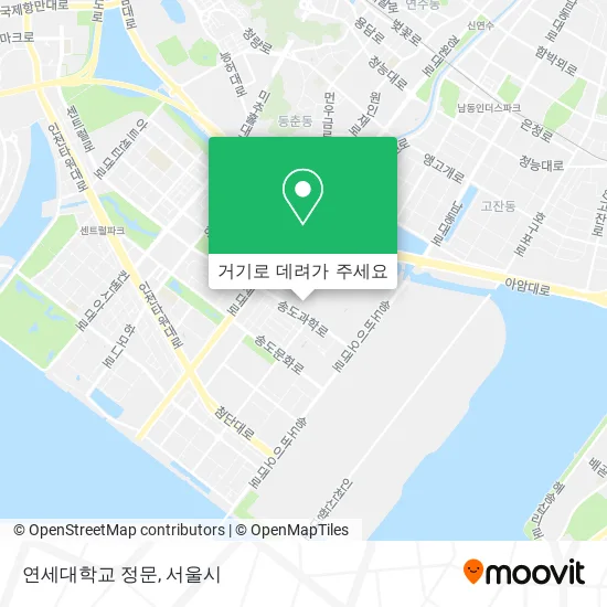 연세대학교 정문 지도