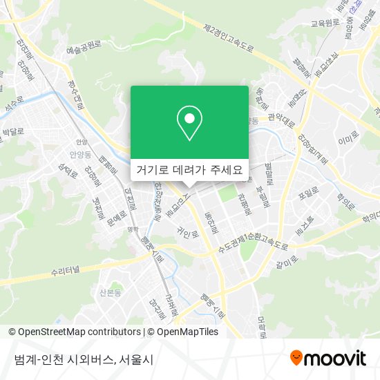 범계-인천 시외버스 지도