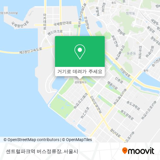 센트럴파크역 버스정류장 지도