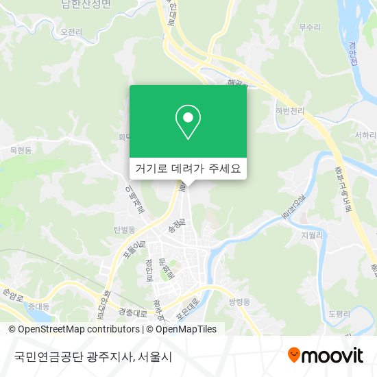 국민연금공단 광주지사 지도