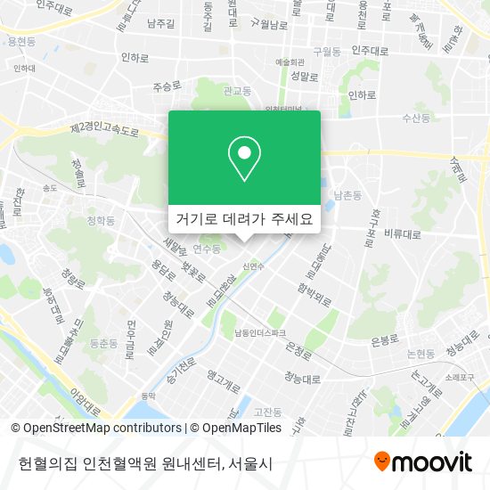 헌혈의집 인천혈액원 원내센터 지도