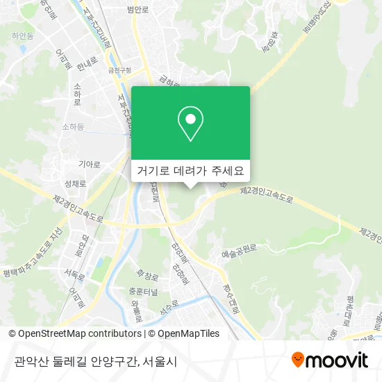 관악산 둘레길 안양구간 지도