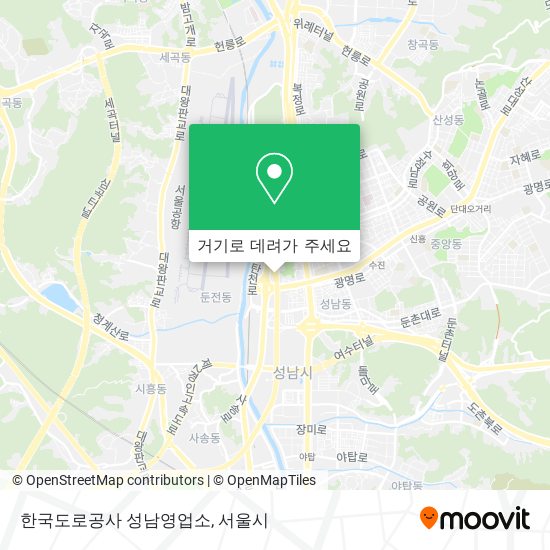 한국도로공사 성남영업소 지도