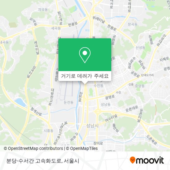 분당-수서간 고속화도로 지도