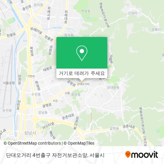 단대오거리 4번출구 자전거보관소앞 지도