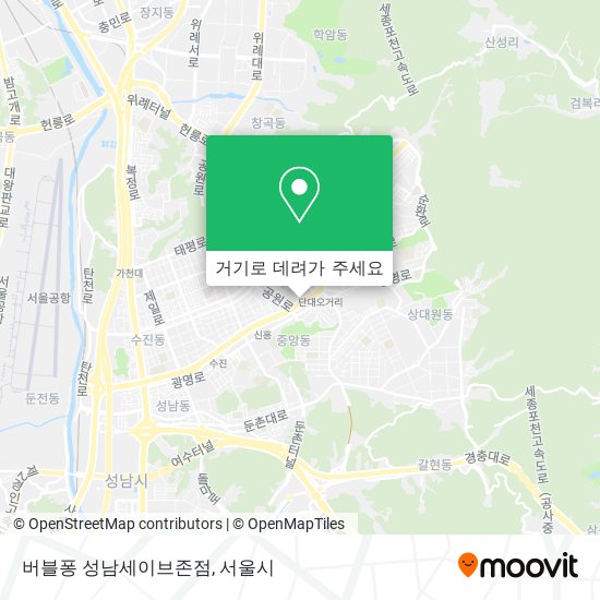버블퐁 성남세이브존점 지도