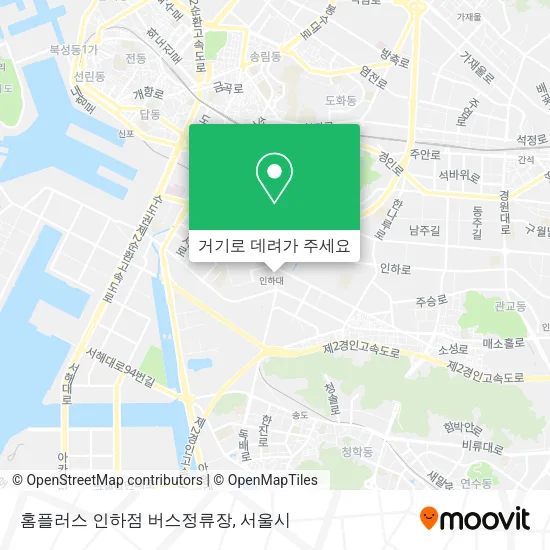홈플러스 인하점 버스정류장 지도