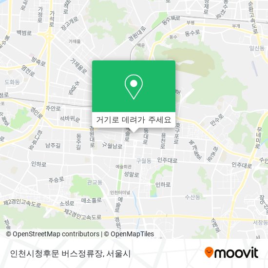 인천시청후문 버스정류장 지도